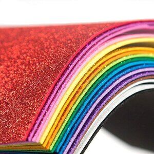 Glitter Paper A4 Self-Adhesive Sheets Multicolor 10 Pack